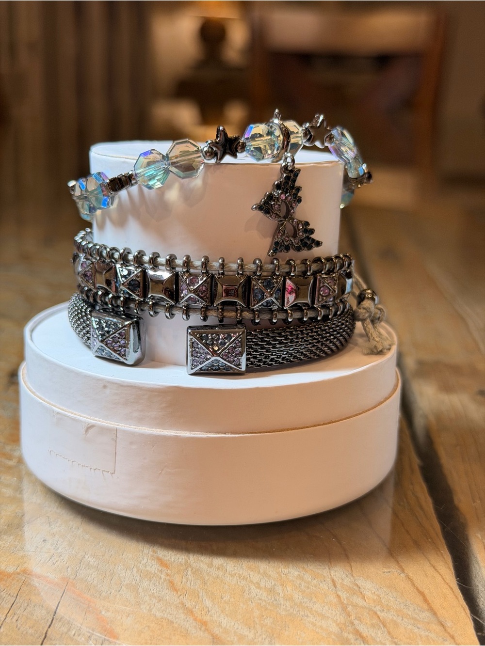 Bomb Party NWT “Winged Moonlight” Hematite Layered Bracelet Set!